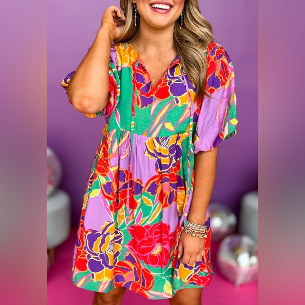 JODIFL Vibrant Floral Mini Dress